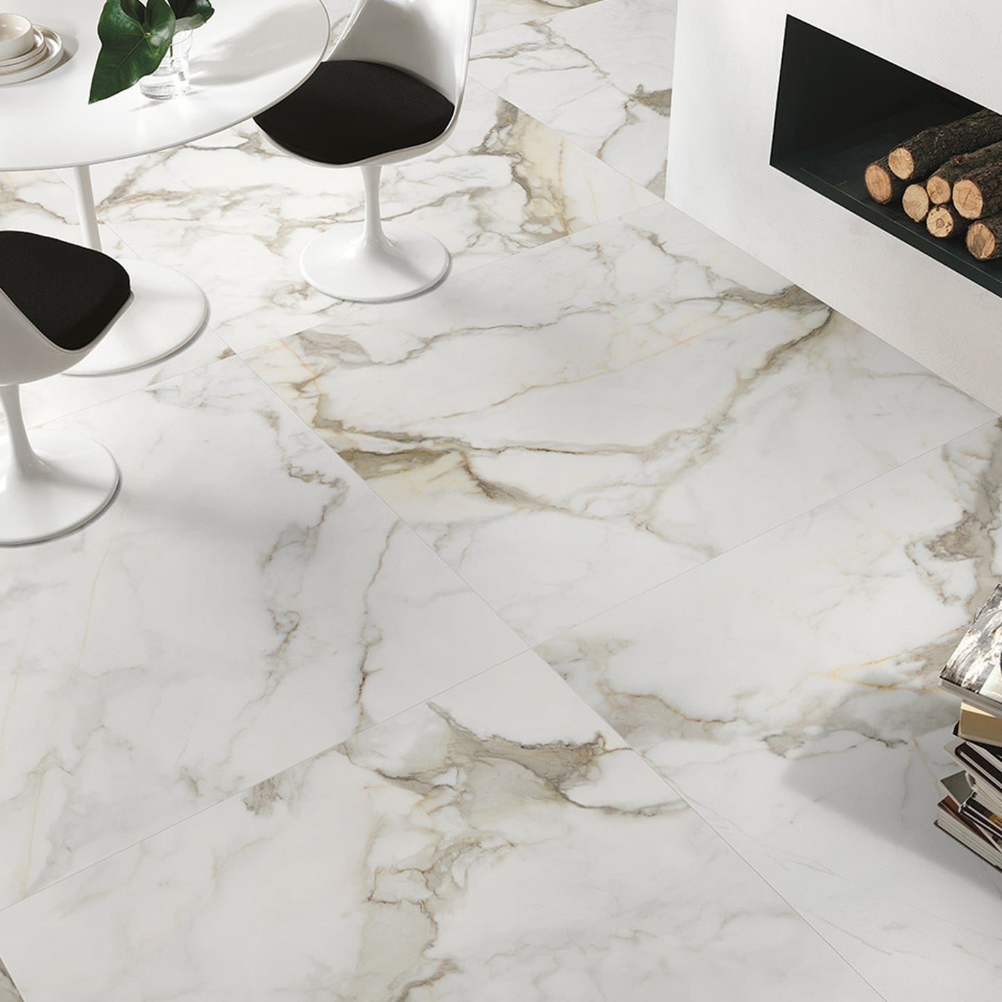 Royal White a parete e pavimento in bagno